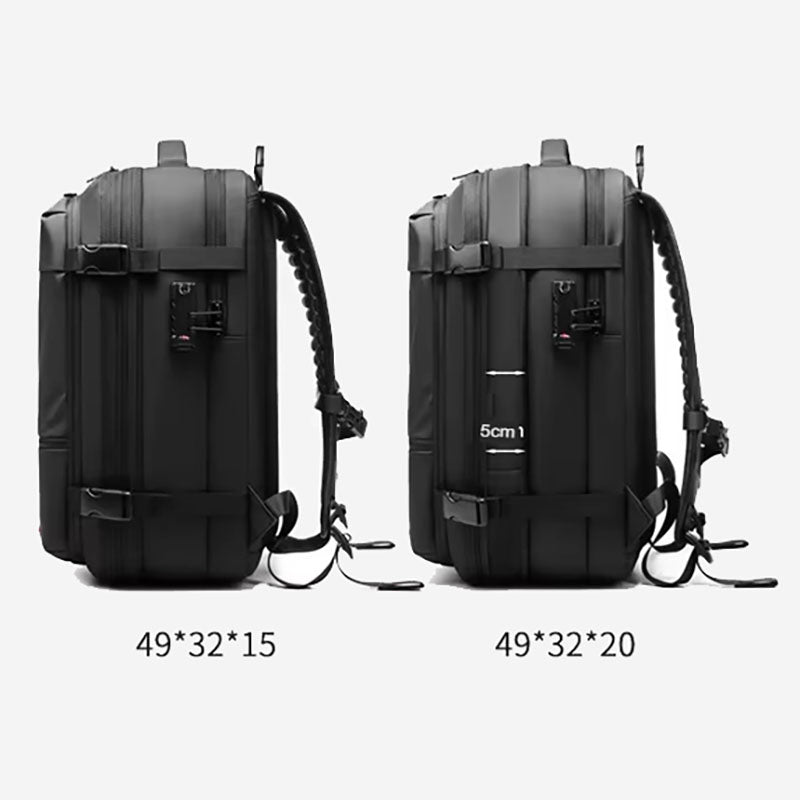 Mochila de Viagem com Cadeado e Compressão a Vácuo - Trezzi™