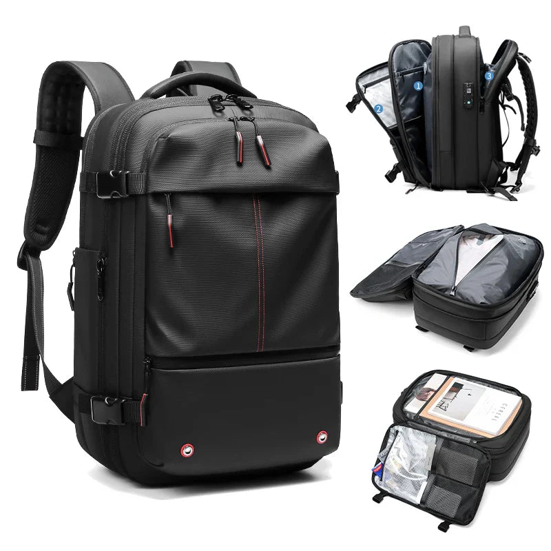 Mochila de Viagem com Cadeado e Compressão a Vácuo - Trezzi™