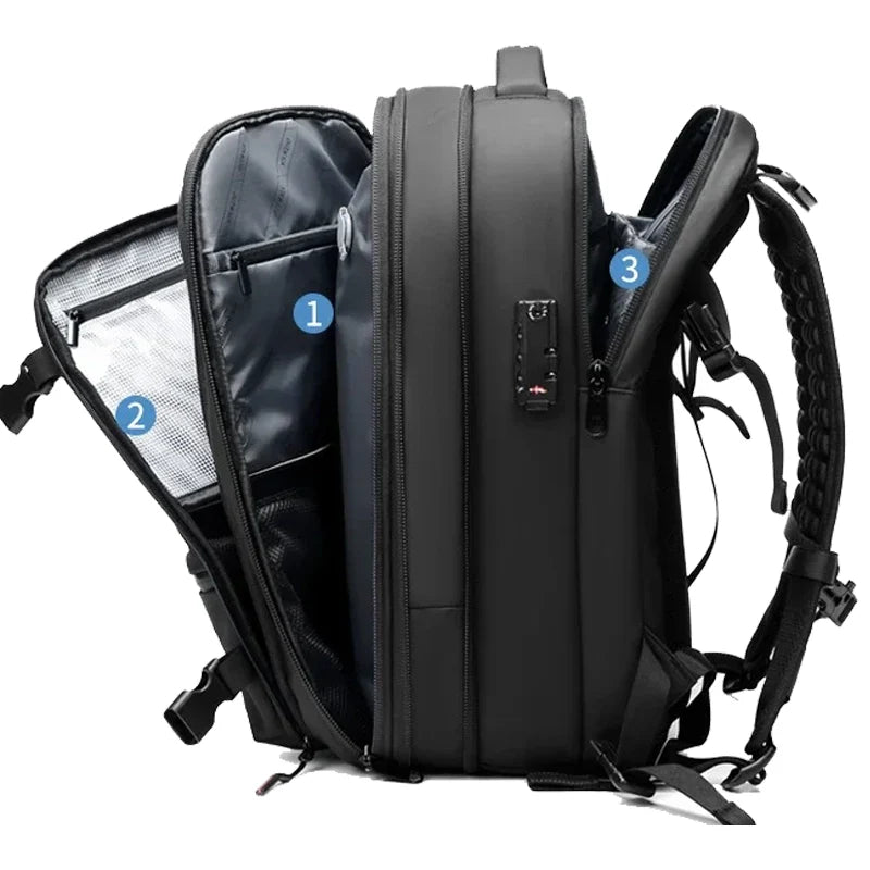 Mochila de Viagem com Cadeado e Compressão a Vácuo - Trezzi™