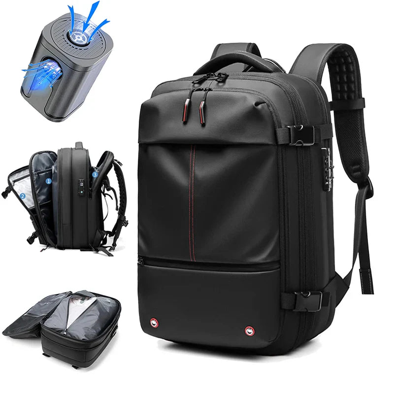 Mochila de Viagem com Cadeado e Compressão a Vácuo - Trezzi™